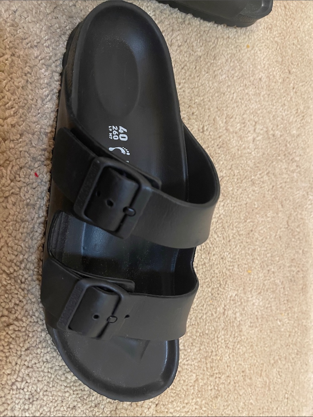 Birkenstock Black Double Strap EVA Sandals size L 9 /M7. Brand New - Picture 8 of 9